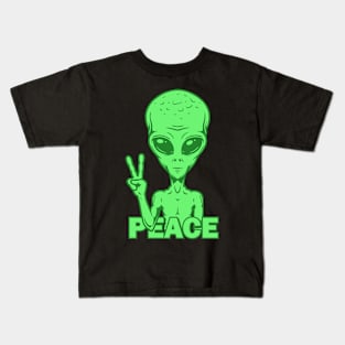 alien peace Kids T-Shirt